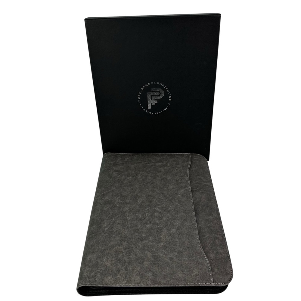 Forevermore Portfolio Padfolio 3 Ring Binder Soft Gray Marble New in Box